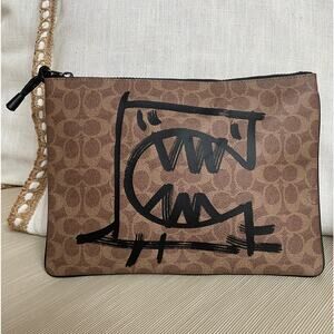 Coach Pouch Large 30 Rexy Guang Yu | Signature Canvas Zip Clutch, NWOT Rare